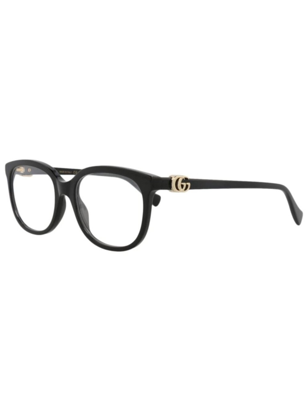 New Gucci Women's Eyeglasses Square Rectangle Acetate Frame Black Black